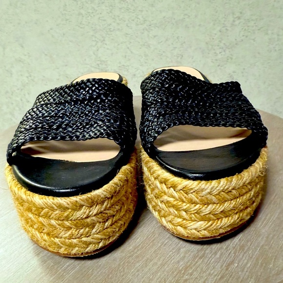 STUART WEITZMAN 38 WOMENS BLACK ROPED SLIP ON SUMMER VACATION SUNDRESS SANDALS - Picture 4 of 10